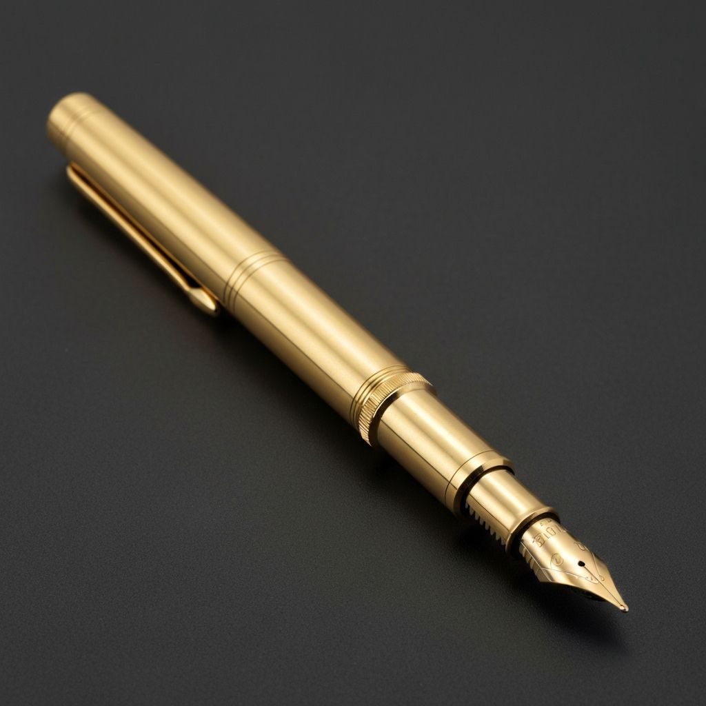 Klassischer Füllfederhalter mit goldenem Glanzgrad und ergonomischem Griff