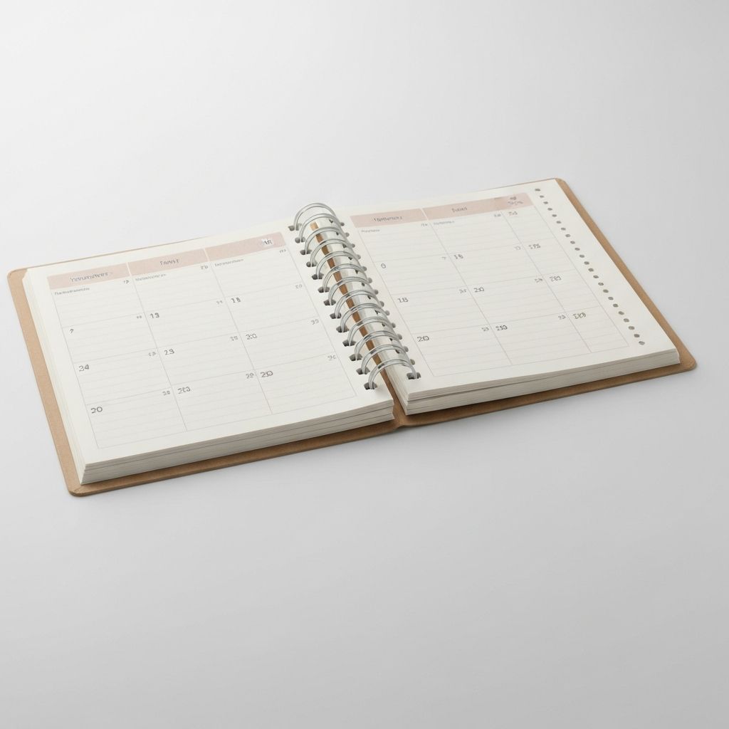 Wochenplaner mit flexible Spiral-Bindung und perforierten Seiten zum Heraustrennen
